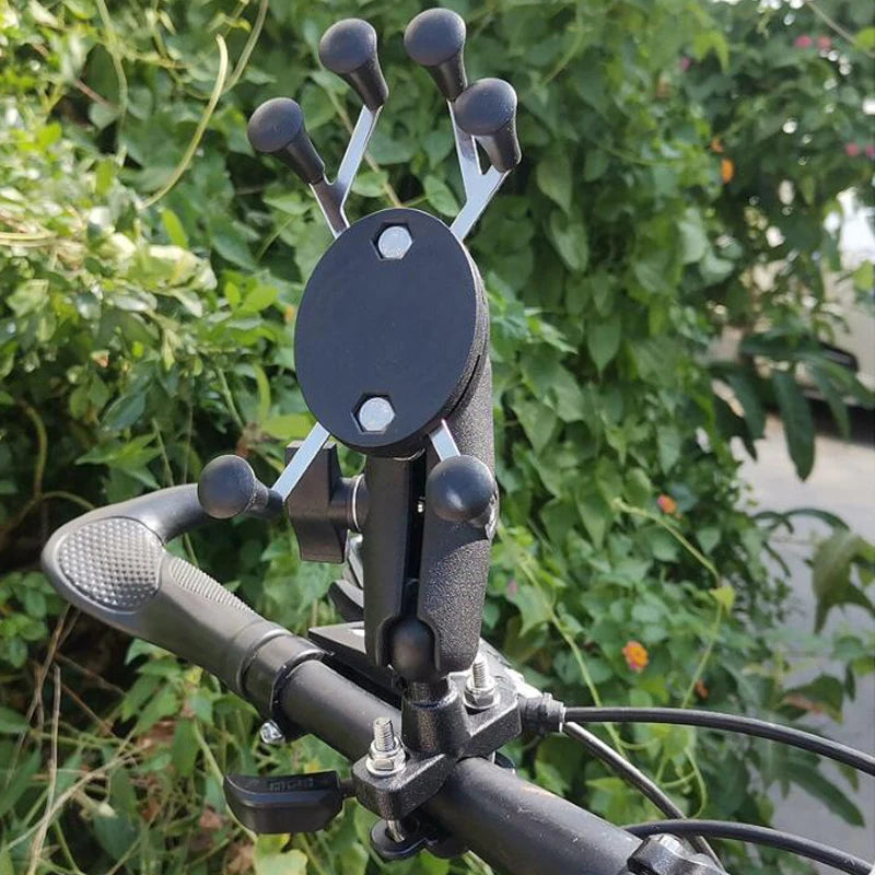 Bike Motorcycle Phone Holder Mount 360° Rotatable Motorbike Handlebar Phone Mount Stand Adjustable Mobile Cell Phone Holder