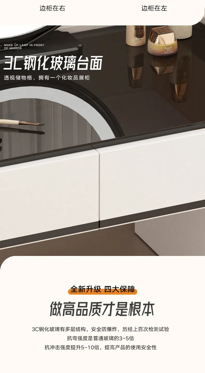 Luxury Dressing Table with Mirror – Makeup Organiser & Storage Shelf