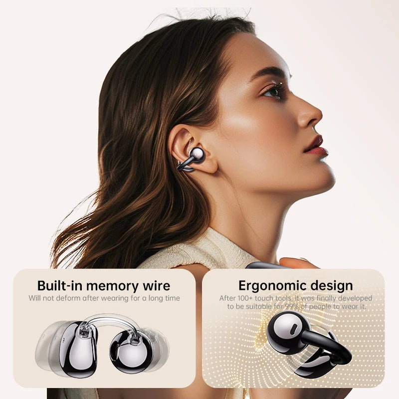 HD Smart Touch Wireless Earbuds ANC Noise Reduction Bluetooth Headset with Mic