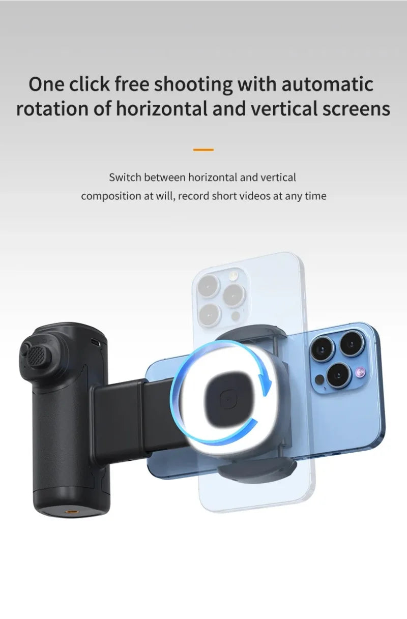 Portable Handle Mobile Camera Assistant with Bluetooth LED Selfie Light Adjustable Angle for Phone Photography Live Streaming