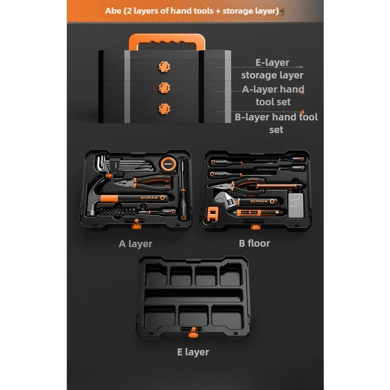 Household Toolbox Set Multi-functional Hand Tool Sets Portable Hardware Woodworking Electrician Toolkit Vehicle Repair Tools