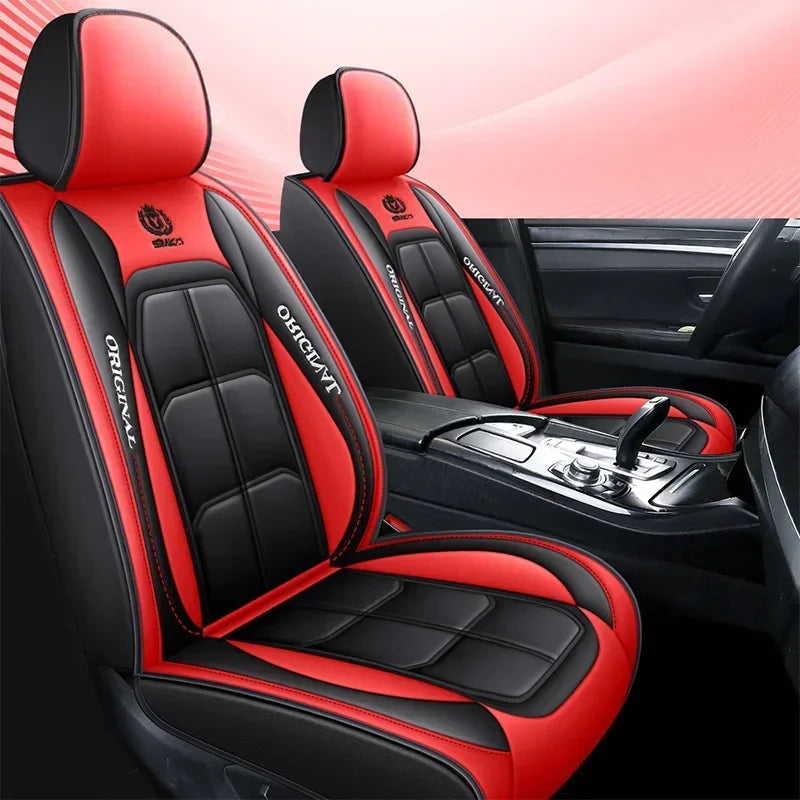 1pc Premium PU Leather Universal Fit Car Seat Cover All-Season Protector Mat with Soft Cushion Full Package Seat Cover