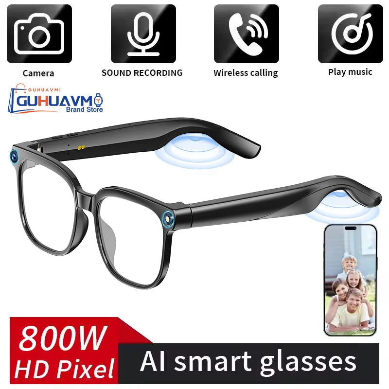 2026 Smart AI Glasses – 8MP HD Camera, 1080P Video, ChatGPT, IP65 Waterproof