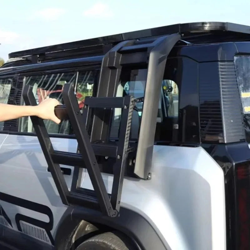High-Quality Car Upgrading Accessories For Chery ICAR 03 And Other Models Aluminum Alloy Climbing Side Ladder Foldable
