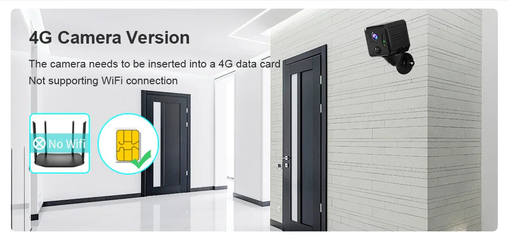 LS VISION 5MP Mini 4G WiFi Security Camera, PIR Motion Detection, 2-Pack