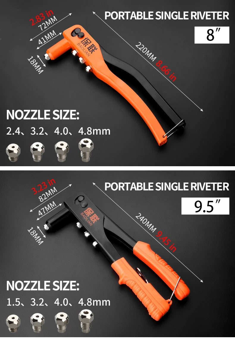 Professional Rivet Nut Gun Set – Hand Riveter with 50 Rivets