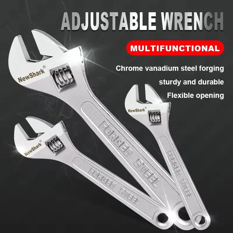 Adjustable Wrench – Large Opening Long Handle Universal Spanner CR-V Steel Workshop Tool
