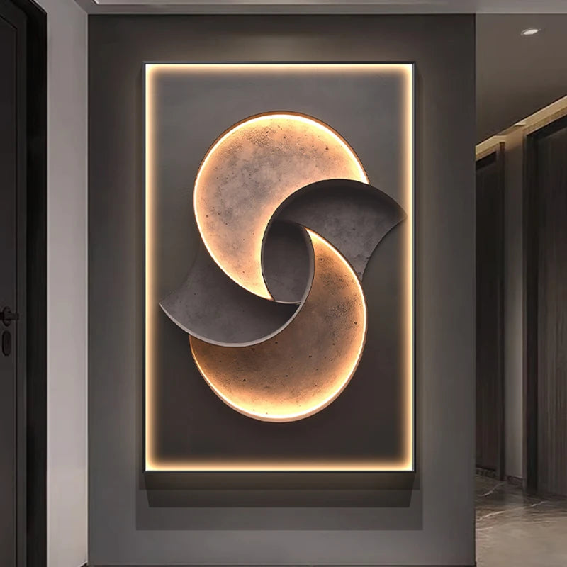 Luxury LED Wall Lamp with Mural – Modern Corridor, Foyer & Living Room Hanging Light