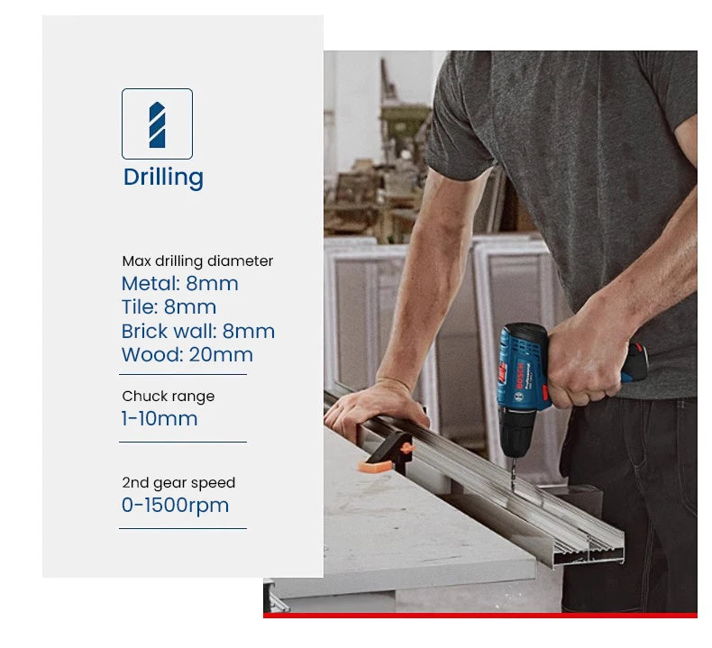 Bosch GSR120 Li 12V Cordless Screwdriver – 30Nm, 20-Level Torque