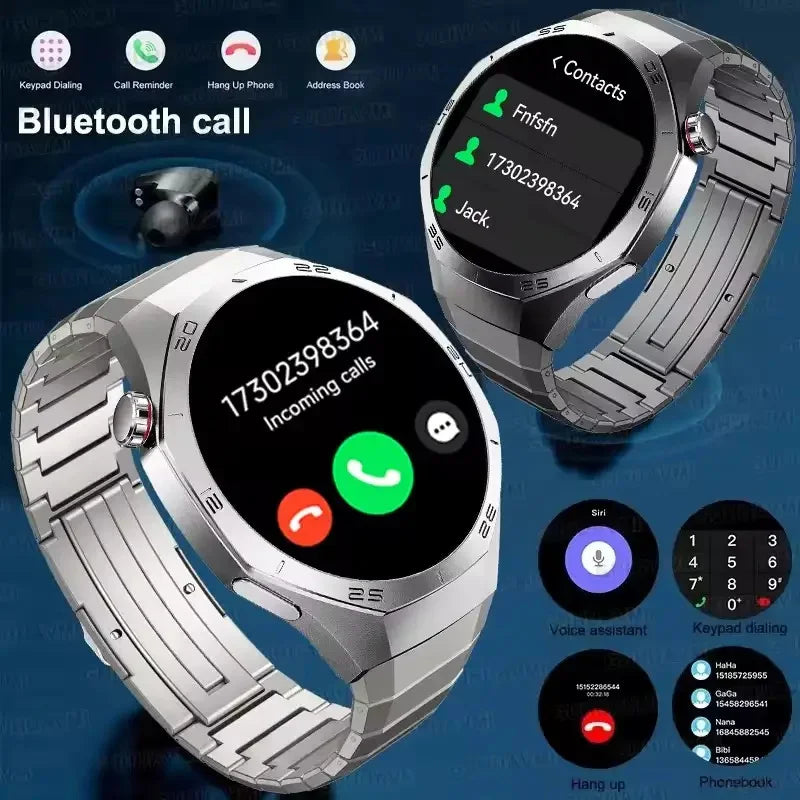 2025 New SmartWatch Men HD AMOLED 1.52" – GPS, Heart Rate, BT Calls, Motion Tracking