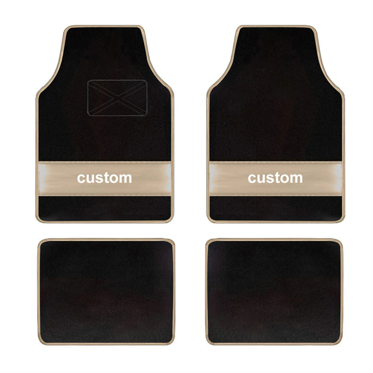 Custom Text Car Floor Mats – Full Set of 4 Front & Rear Universal Carpet