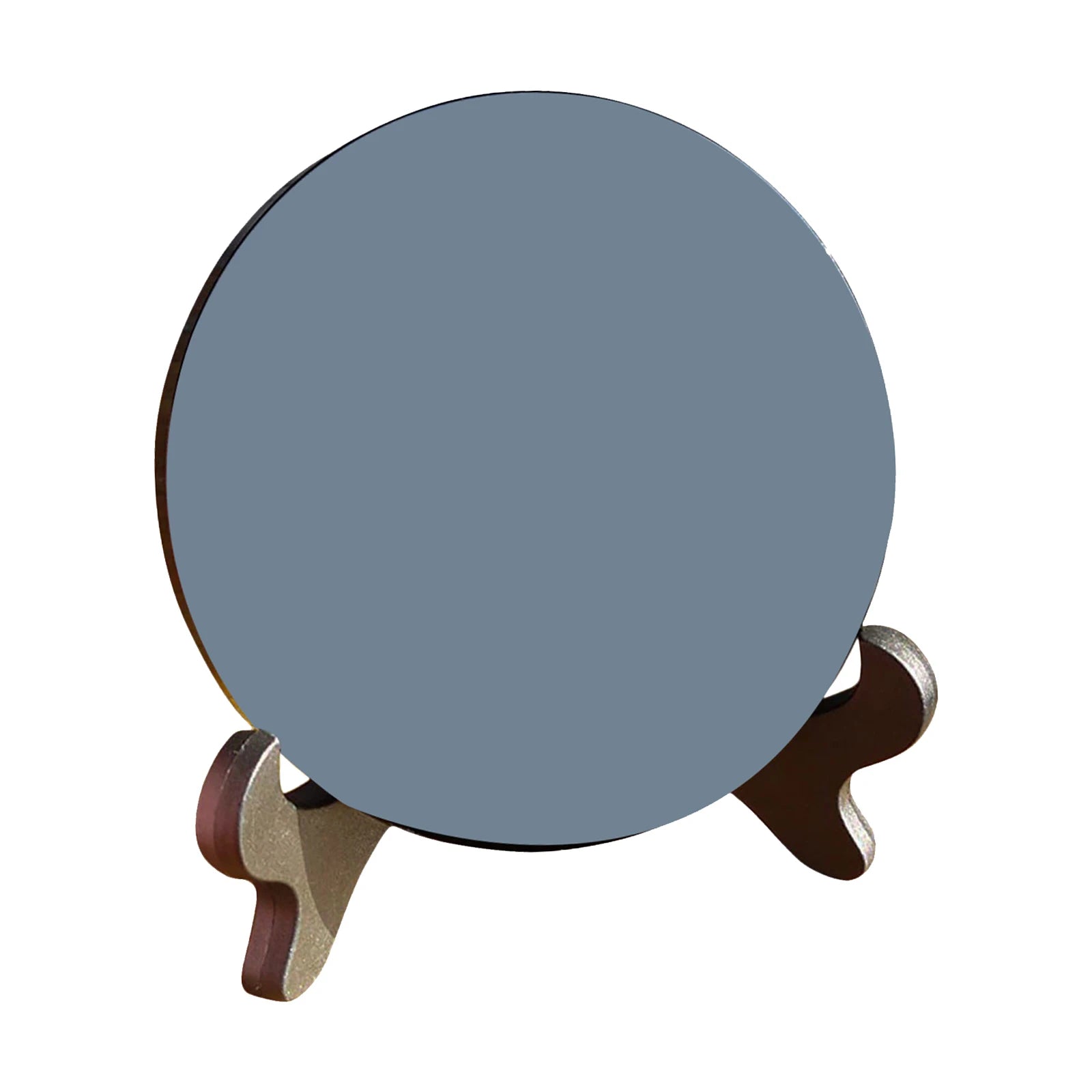 Black Scrying Mirror Obsidian Divination Decorative Mirror With Stand For Divination, Meditation And Feng Shui Treatment