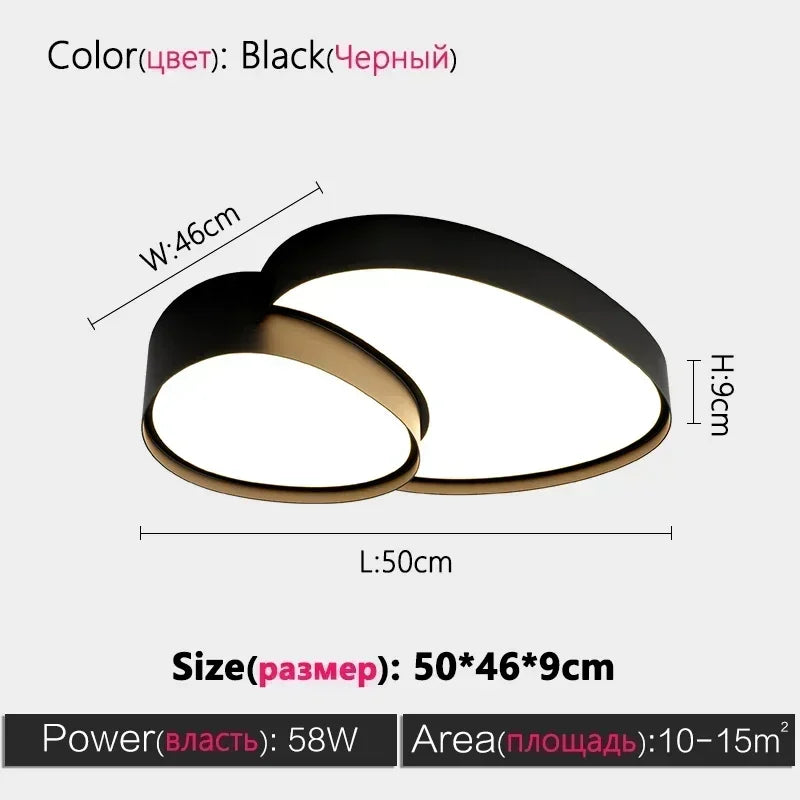 Nordic Cobblestone LED Ceiling Lamp – Creative Iron Light Luxury Bedroom & Living Room Light