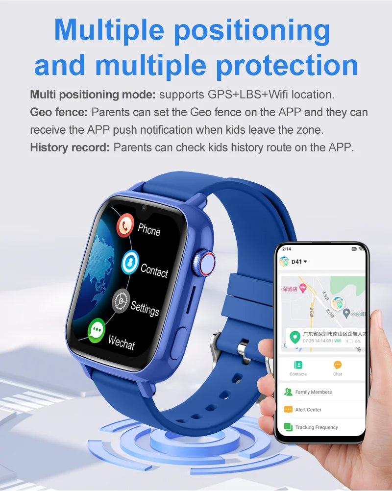 4G Kids Smart Watch – GPS, Video Call, SOS, Camera & Location Tracker