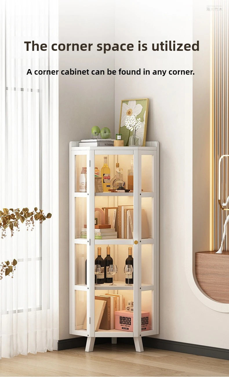 Corner Storage Cabinet – Triangle Wall & Floor Locker for Living Room & Bedroom