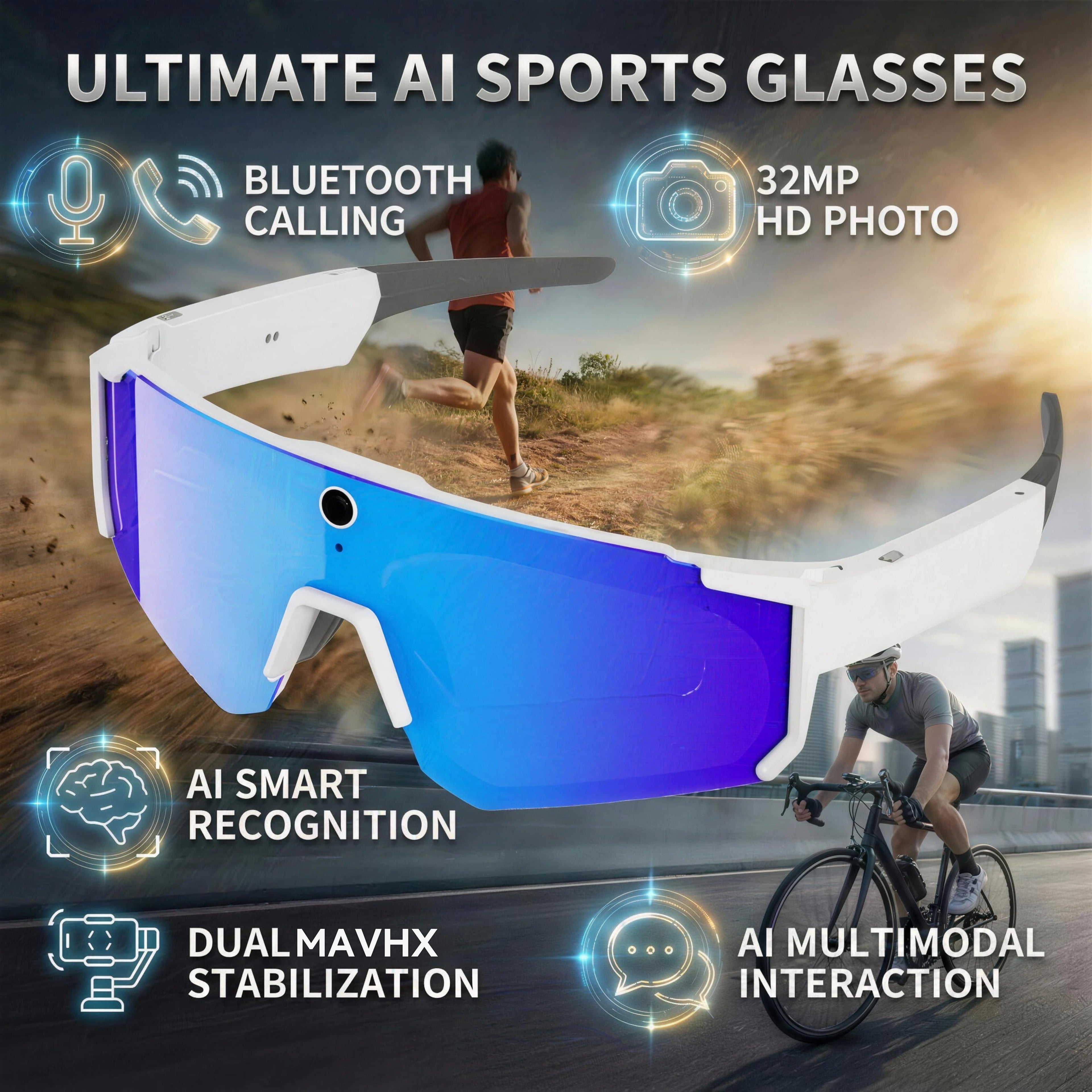 2026 Smart Glasses Men – 800W HD Photo & Video, Bluetooth Call, AI Translation, Anti-Glare