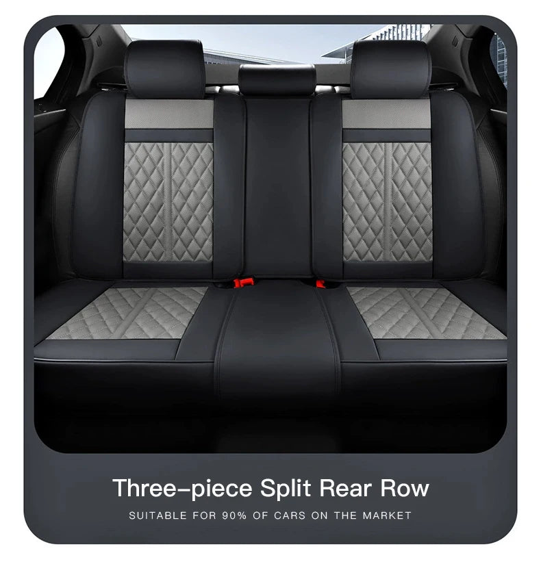 Universal Car Seat Covers Full Covered Durable Nappa Leather Seat Cushion for 90% Sedan SUV  Include Front and Rear Cover