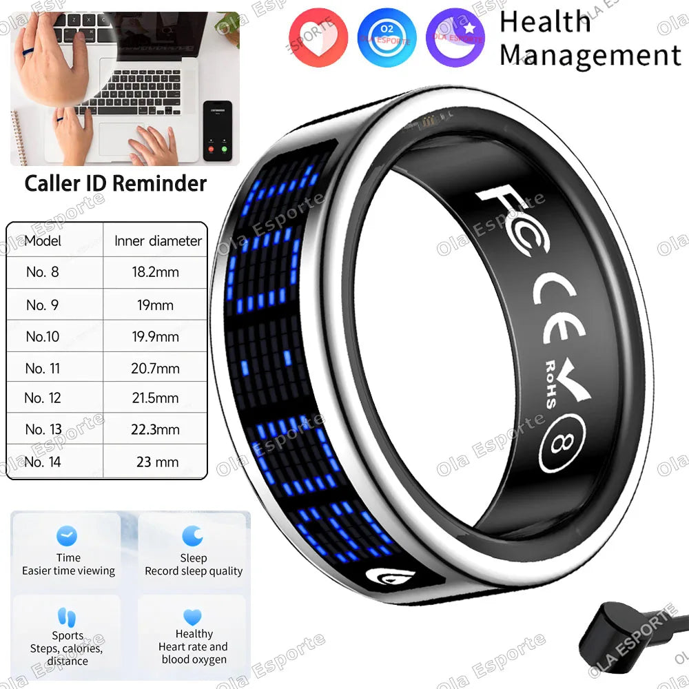 Smart Ring – 3D Display, Gesture Control, Tasbih Counter & Health Manager | 5ATM