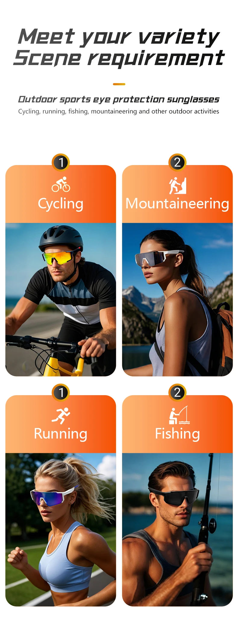 LIGE Smart Glasses Cycling Sport – 100+ Languages AI Translation, Bluetooth, Music, UV Protection