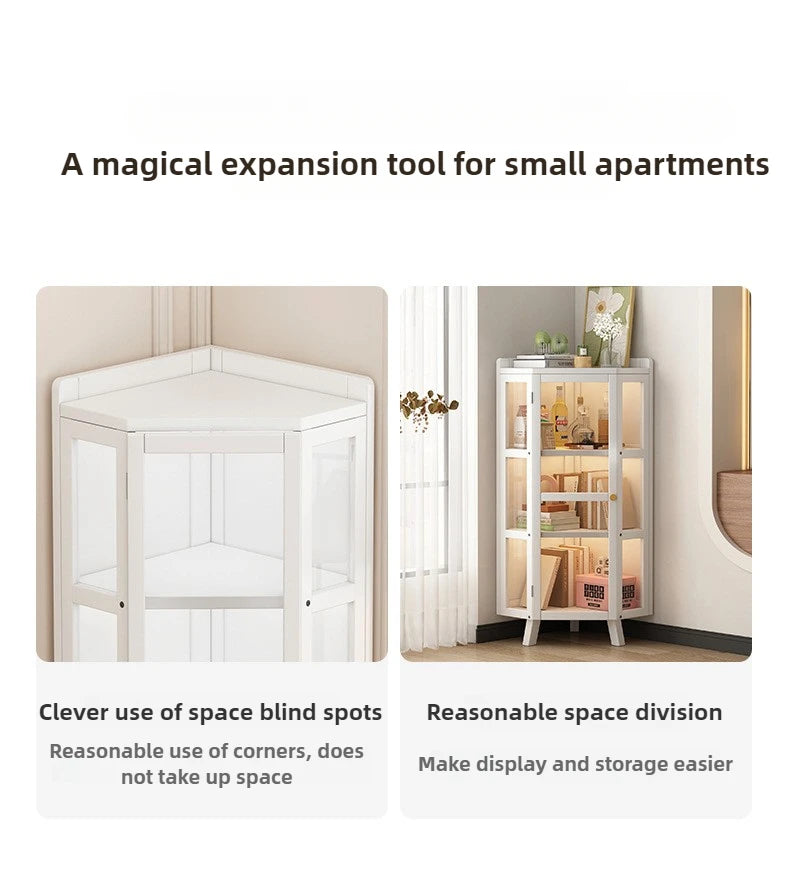 Corner Storage Cabinet – Triangle Wall & Floor Locker for Living Room & Bedroom