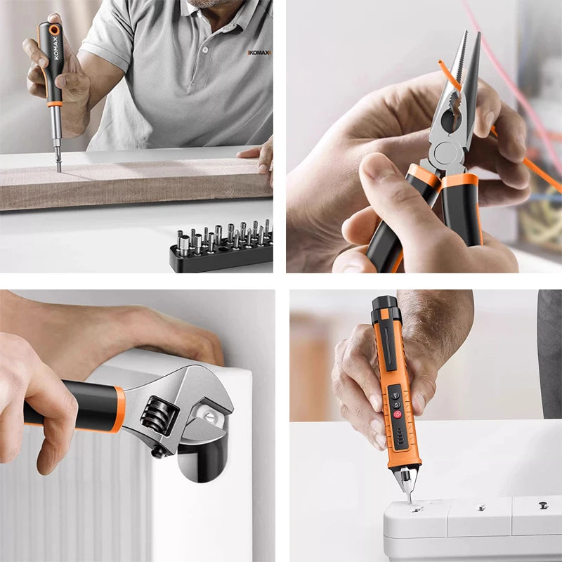 Household Toolbox Set Multi-functional Hand Tool Sets Portable Hardware Woodworking Electrician Toolkit Vehicle Repair Tools