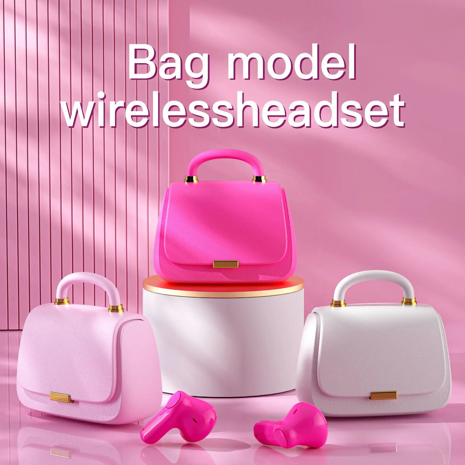 Smart Cute AI Translation Earphones – Mini Cartoon Handbag Bluetooth Earbuds for Girls