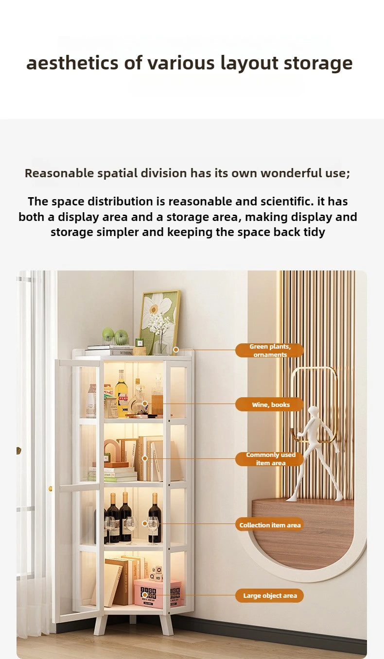 Corner Storage Cabinet – Triangle Wall & Floor Locker for Living Room & Bedroom