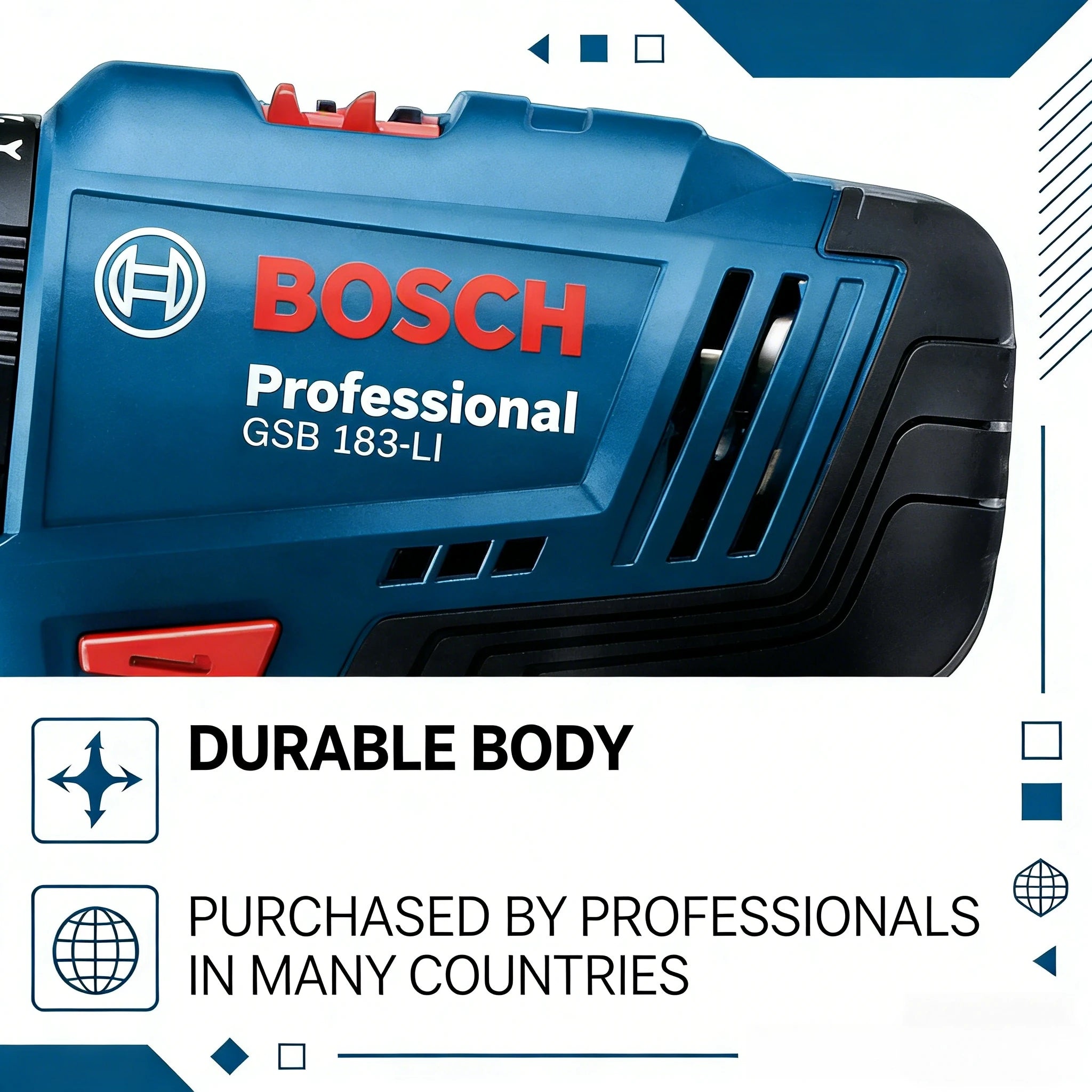 Bosch GSB183-LI Cordless Brushless Impact Drill – 56Nm