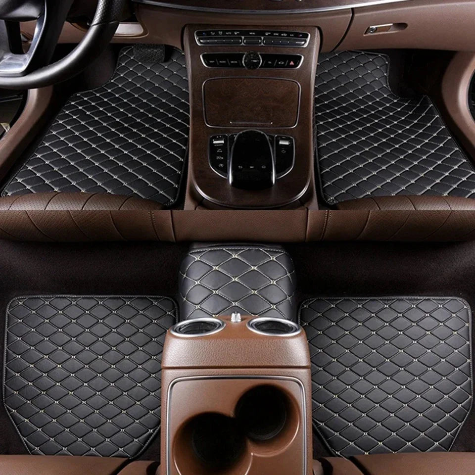 Universal Car Floor Mats PU Leather Waterproof Auto Foot Pad 5Pcs Set Protector Automobile Interior Carpet Accessories Interior