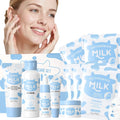 Milk 10PCS Skincare Set - Facial Cleanser Toner Serum Eye Cream Moisturizer +5 Masks Deep Hydration Moisturizing Nourish Brighte