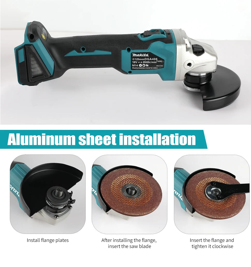 Makita DGA406 Brushless Angle Grinder – 100mm / 125mm