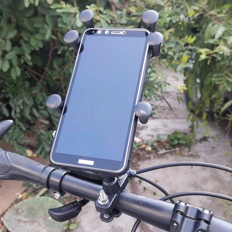 Bike Motorcycle Phone Holder Mount 360° Rotatable Motorbike Handlebar Phone Mount Stand Adjustable Mobile Cell Phone Holder