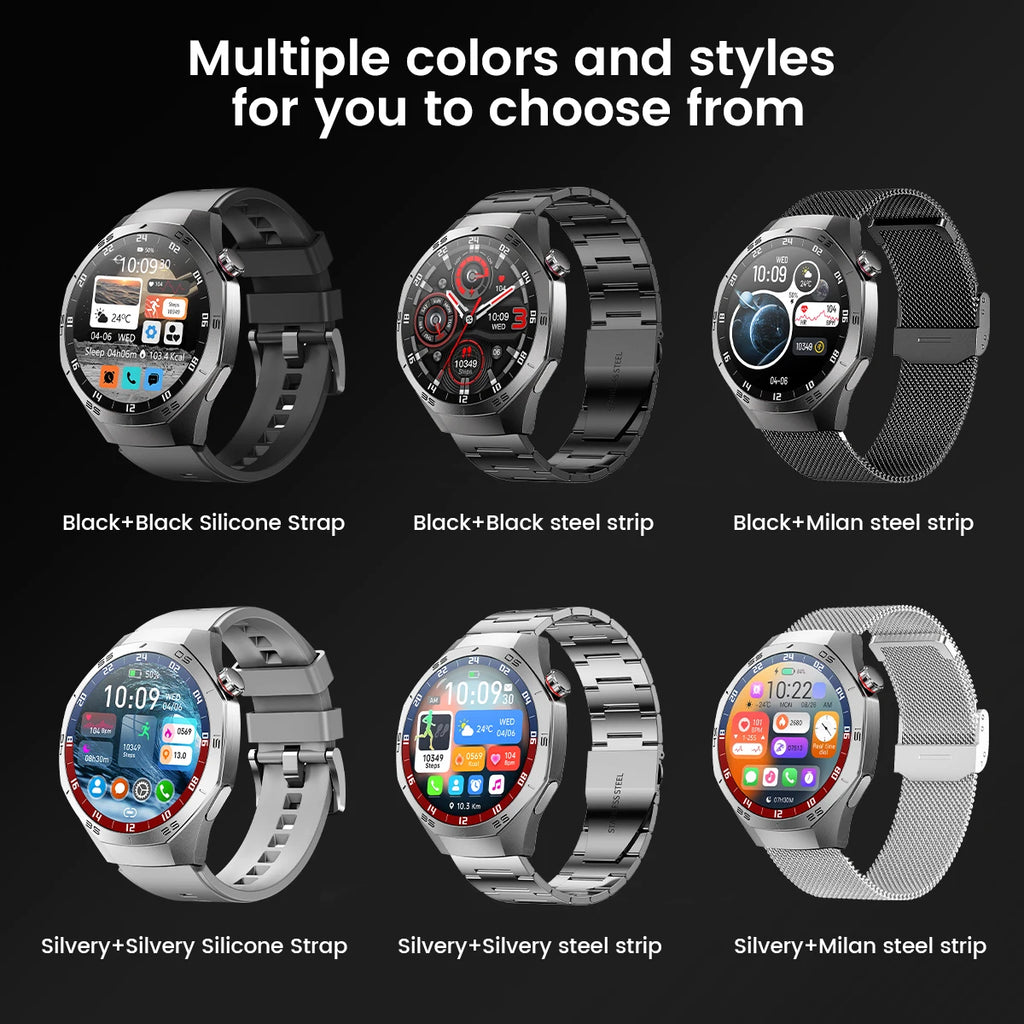 2025 New SmartWatch Men HD AMOLED 1.52" – GPS, Heart Rate, BT Calls, Motion Tracking