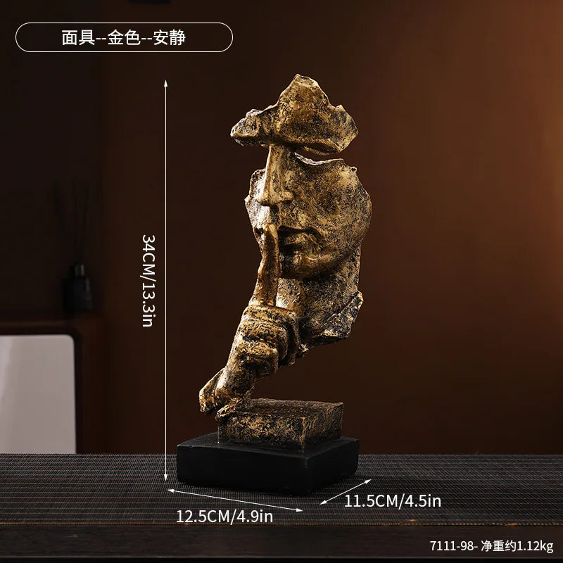 Vintage Resin Decorative Ornament – Artistic Home Decor for Living Room & Shelves