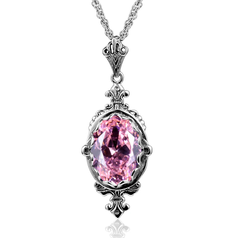 Hand Made Real 925 Sterling Silver Garnet Stone Necklace Pendant For Women Statement Vintage Fine Jewelry Mother Trendy Gifts