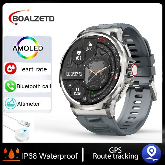 2026 New SmartWatch Men 1.85-Inch HD Sports Bluetooth Call GPS Sports Fitness Tracker Heart Monitor 710mAh Waterproof For Gift