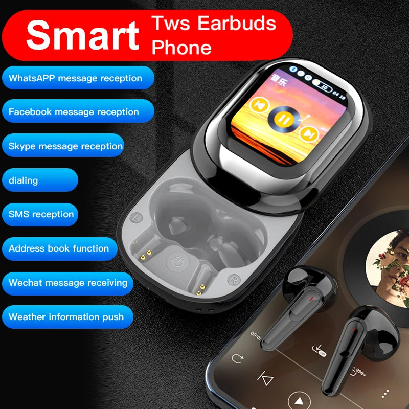 SE-ONE Smart Headphones LED Full-Color Touch Screen – APP Support, Wireless TWS Earbuds 300mAh