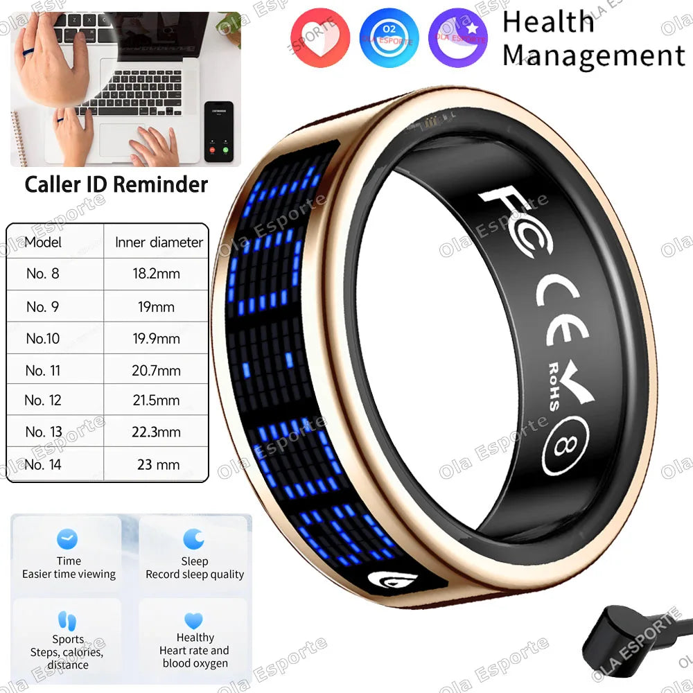 Smart Ring – 3D Display, Gesture Control, Tasbih Counter & Health Manager | 5ATM