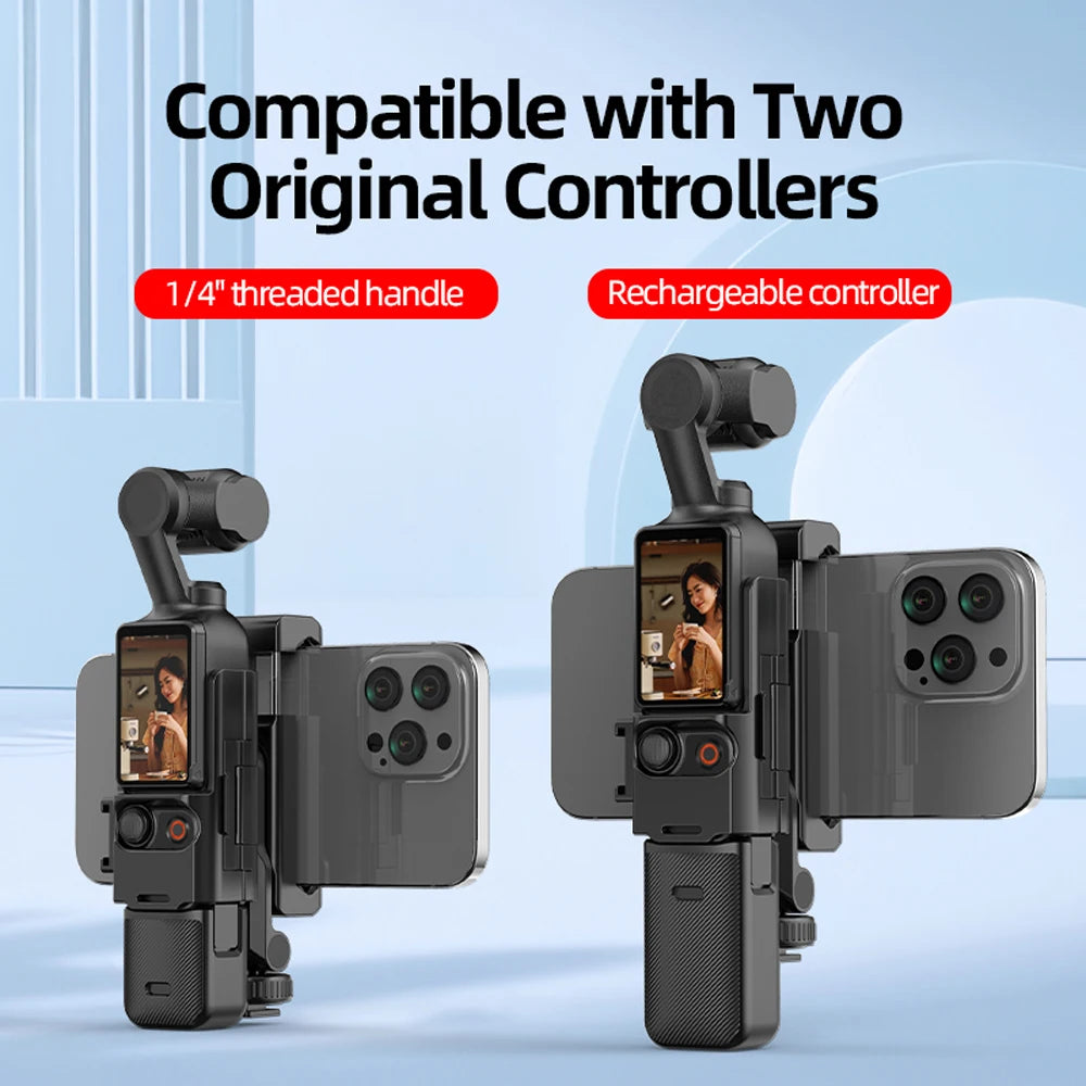 Phone Holder Teleprompter for DJI Pocket 4 3 Camera Live Streaming Bracket Expansion Adapter Frame Photography Accessories