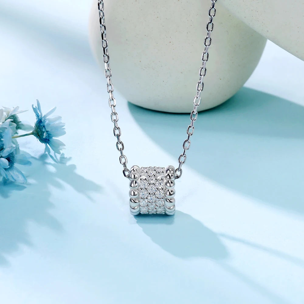 Real Moissanite Necklace for Women 925 Sterling Silver Chain Gemstone D Color VVS1 Lab Diamond Vintage Pendant Jewelry Gifts