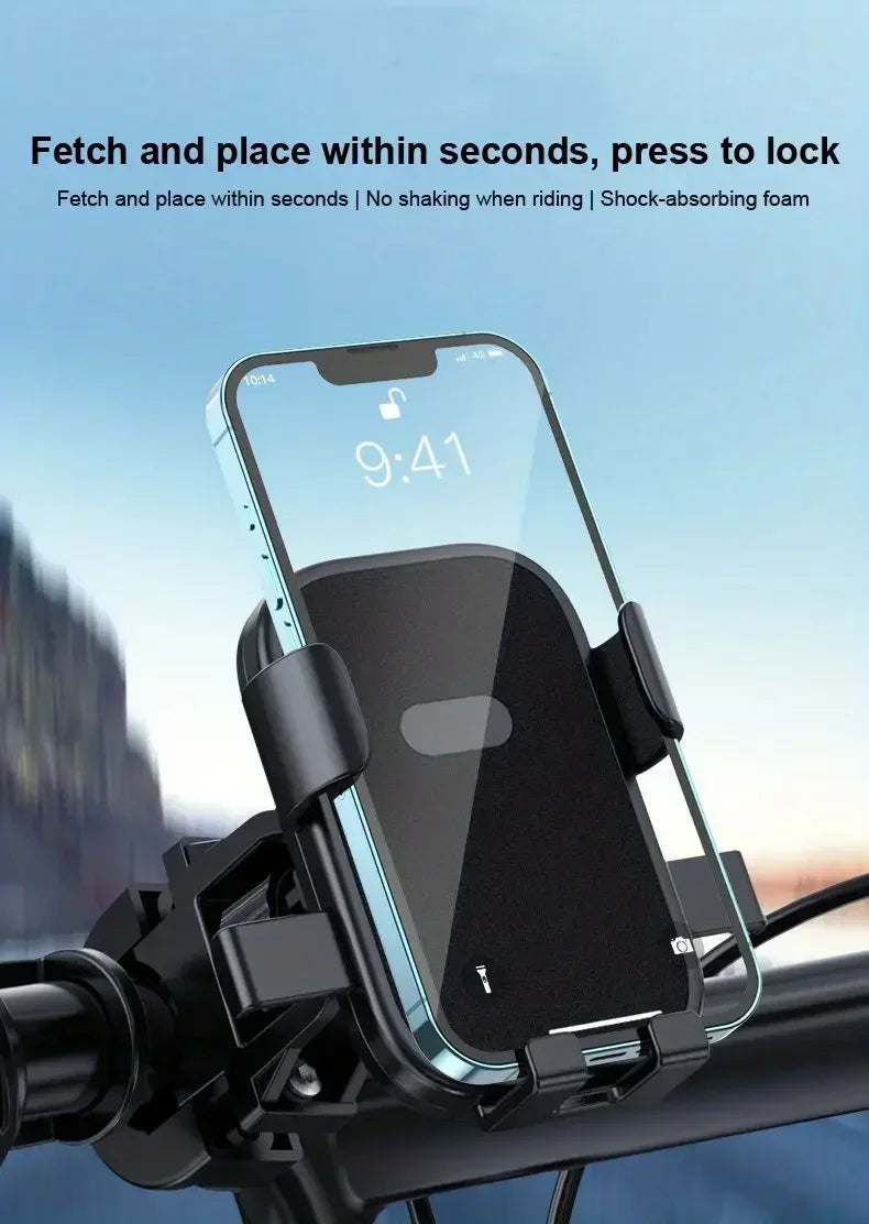 Bike Phone Holder Motorcycle Phone Holder 360° Rotating Adjustable Car Navigation Stand Outdoor Universal Phone Accessories