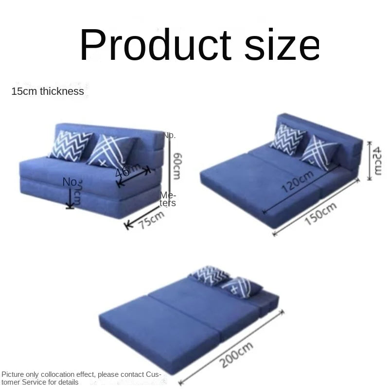Folding Sofa Bed – Dual-Purpose Lazy Sofa with Anti-Fall Pad for Living Room & Bedroom