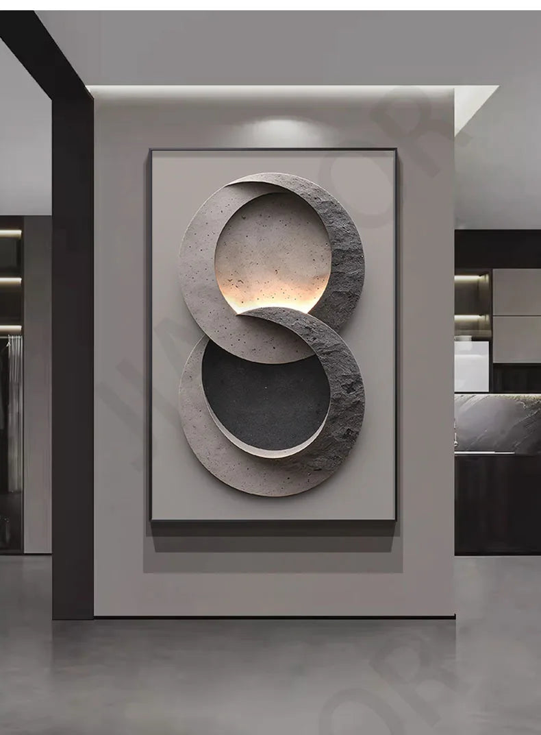 Luxury LED Wall Lamp with Mural – Modern Corridor, Foyer & Living Room Hanging Light