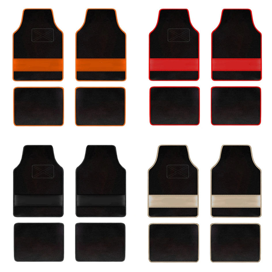 Custom Text Car Floor Mats – Full Set of 4 Front & Rear Universal Carpet