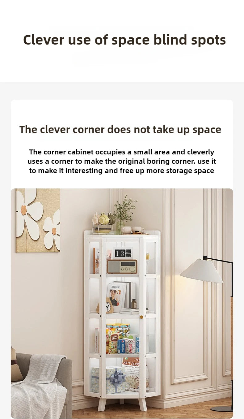 Corner Storage Cabinet – Triangle Wall & Floor Locker for Living Room & Bedroom