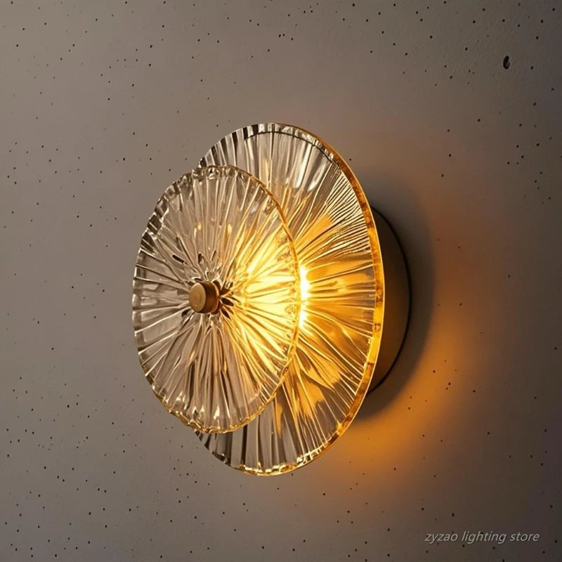 Post-modern Home Decor Living Room Background Wall Lamp Bedroom Bedside Light Fixtures Luxury Glass Corridor Aisle Sconces