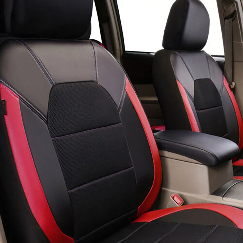 9 Pieces/set Car Seat Cover Car Leather Breathable Fabric Universal Pu Leather Car Seat Cushion Front And Rear Seat Full Protect
