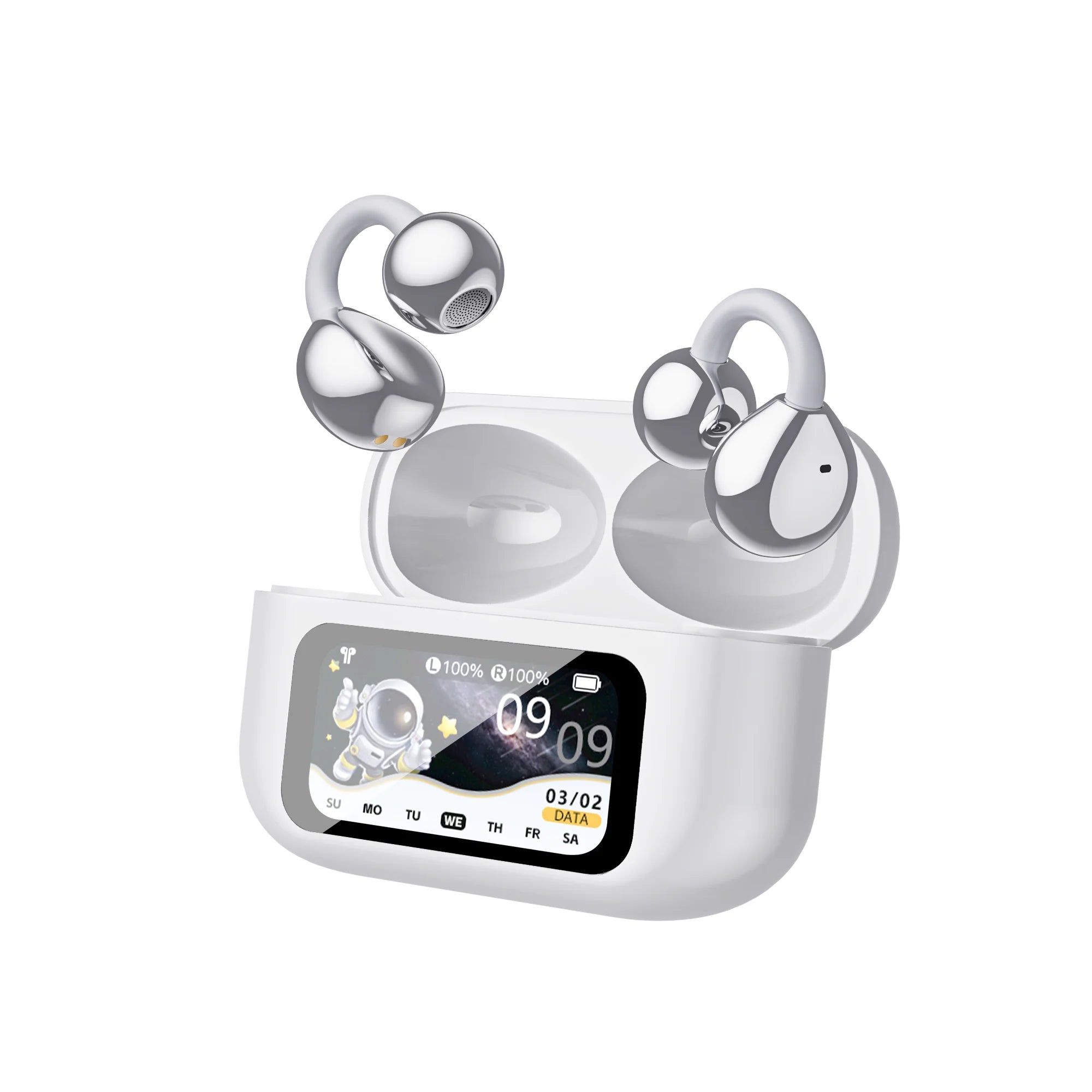 HD Smart Touch Wireless Earbuds ANC Noise Reduction Bluetooth Headset with Mic