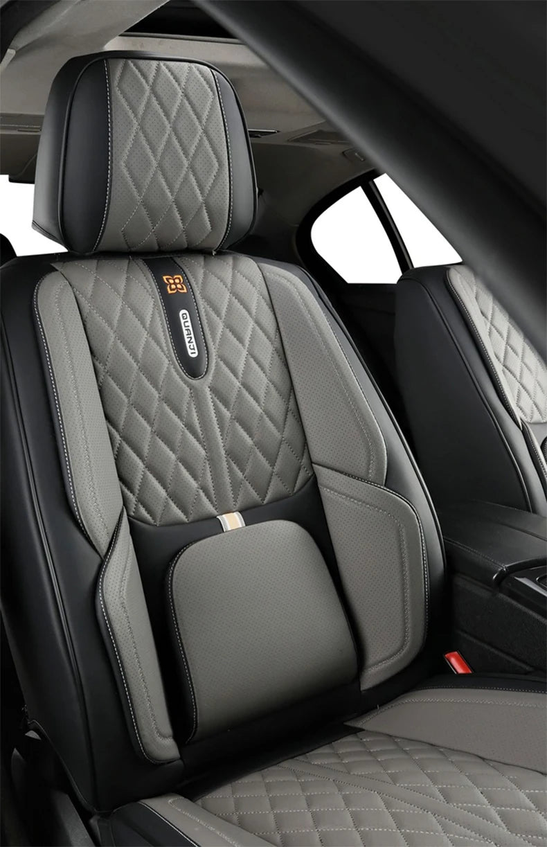 Universal Car Seat Covers Full Covered Durable Nappa Leather Seat Cushion for 90% Sedan SUV  Include Front and Rear Cover
