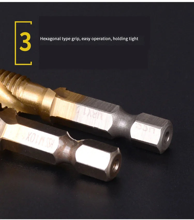 Drill & Tap Set – M3–M10 Hex Shank, HSS Thread Bits